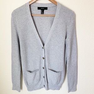 F21 | Cozy Gray Waffle Cardigan